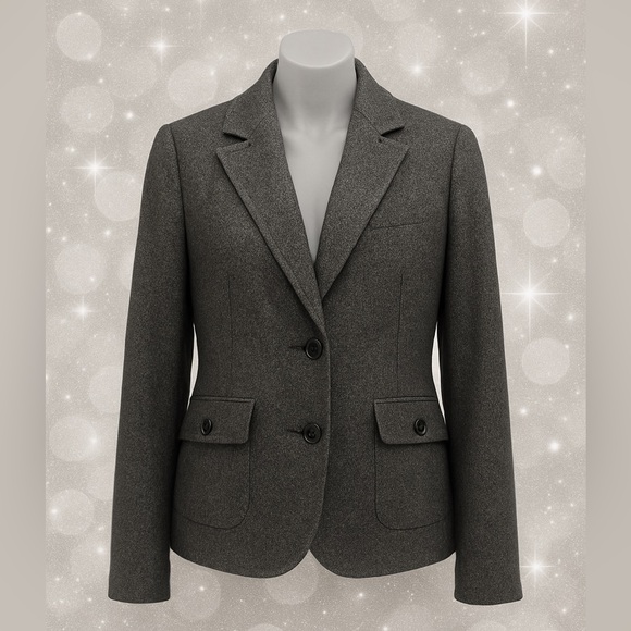Talbots Vintage Wool Blend Tailored Classic gray Blazer Jacket Size 8 - Picture 1 of 16